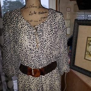 Animial print flowly and soft dress.XL